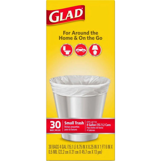 Glad Trash Bags, Small Garbage Bags, 4 Gallon