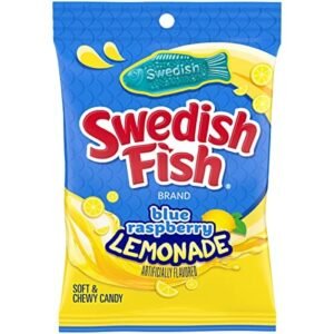 SWEDISH FISH, BLUE RASPBERRY LEMONADE, CANDY PEG BAG, 8.04 OZ