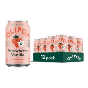 OLIPOP STRAWBERRY VANILLA SPARKLING TONIC, 12 OZ CANS, 12-PACK WHOLESALE