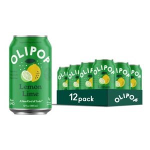 OLIPOP LEMON LIME SPARKLING TONIC, 12 OZ CANS, 12-PACK WHOLESALE