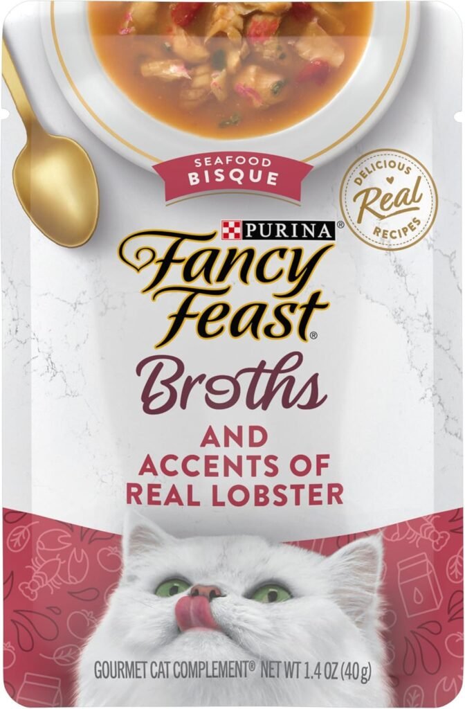 Fancy Feast 1.4 Oz Broths Seafood Bisque And Accents Of Real Lobster WHOLESALE