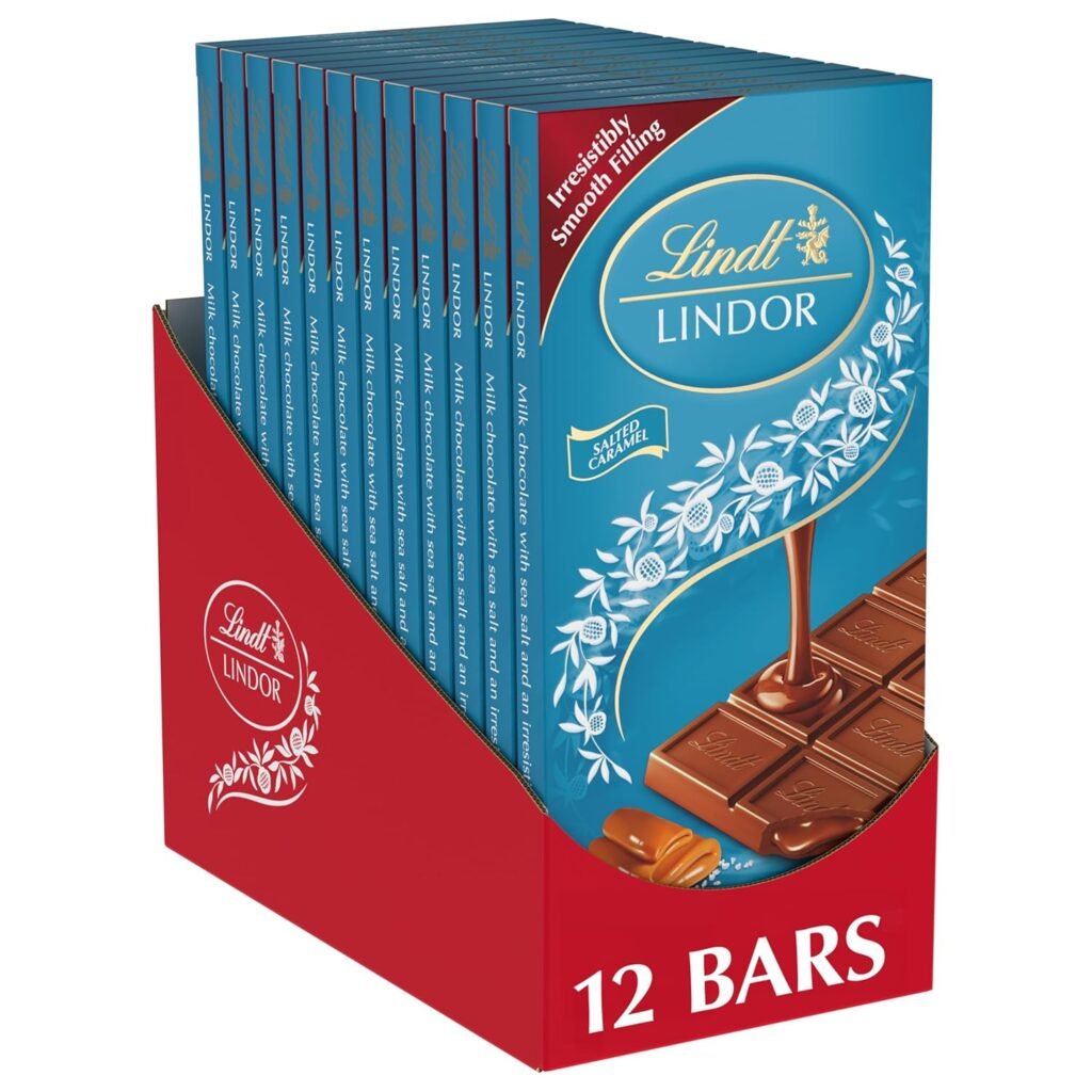 LINDOR Salted Caramel Milk Chocolate Truffle Bar (3.5 oz) 12PK WHOLESALE