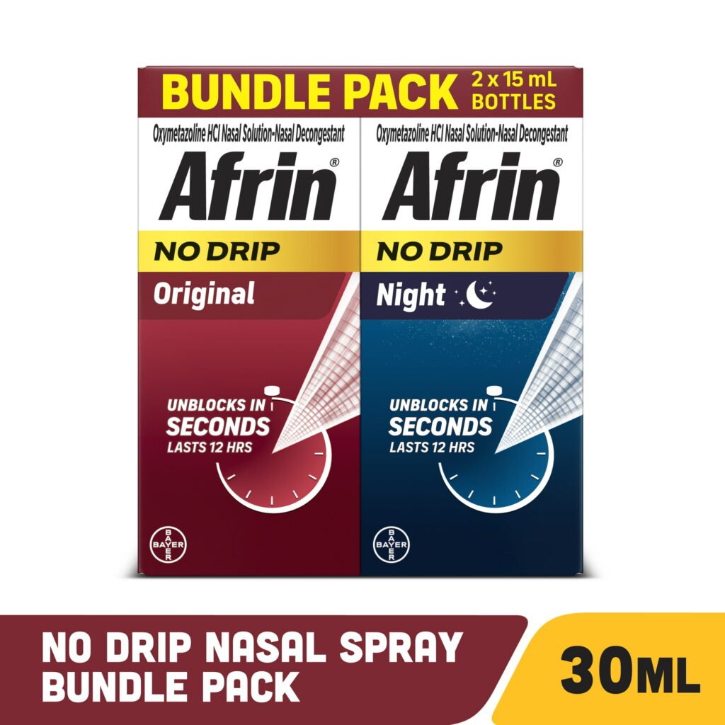 Afrin No Drip Original 12Hr Pump Mist 15Ml -No Drip Night 12Hr Pump Mist 15Ml Bundle Pk WHOLESALE