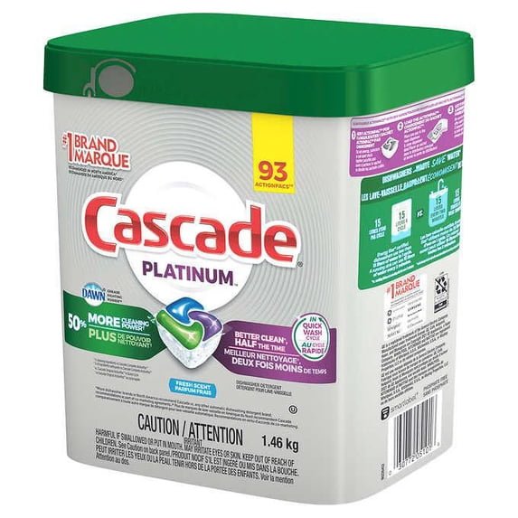 Cascade Fresh Scent Plat 93CT WHOLESALE