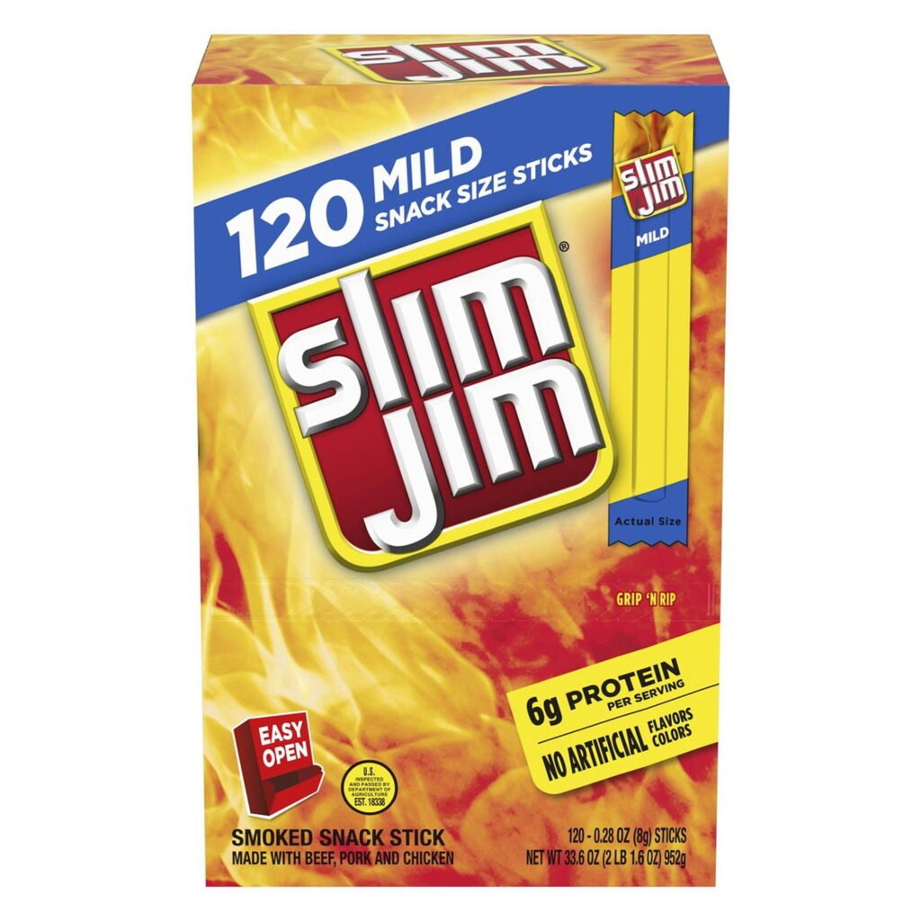 Slim Jim Milk 0.28oz 120 Count Box WHOLESALE