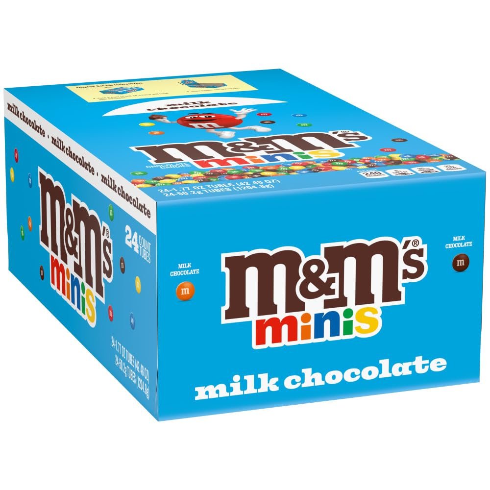 M&M Mini Milk Chocolate 1.08oz Box 24 Count WHOLESALE