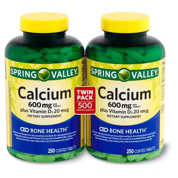 Spring Valley Calcium 600mg 2 Count WHOLESALE