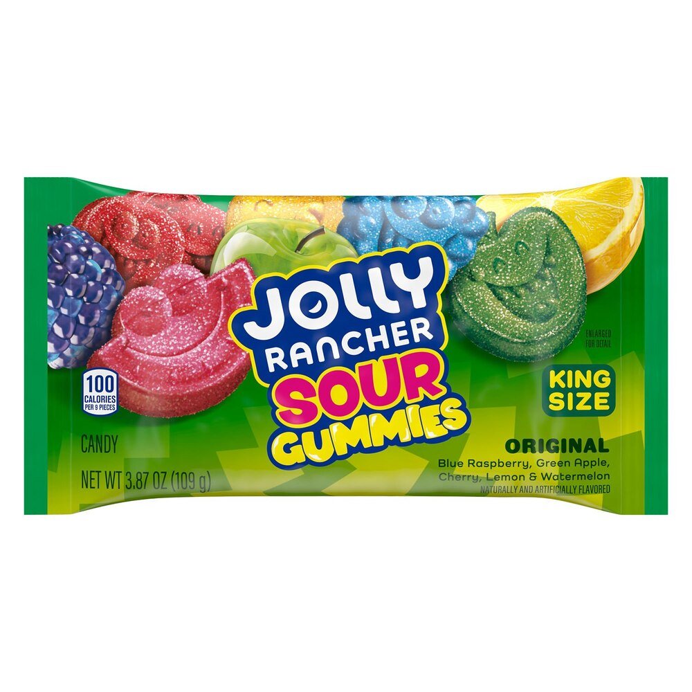 Jolly Rancher Sour Gummies King Size 3.87oz (12 Count Box) WHOLESALE