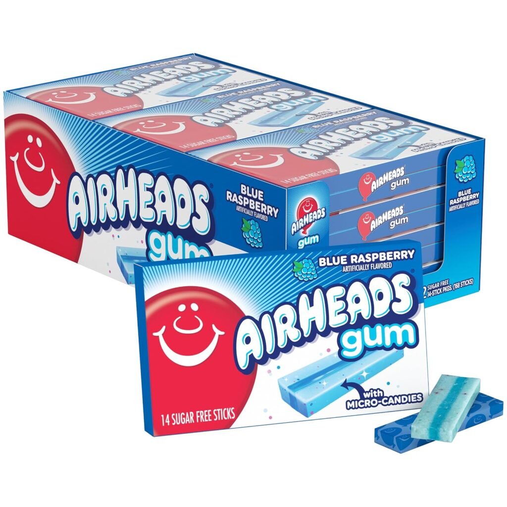 Airhead Gum Blue Rasberry 14 Count (12 Pack) WHOLESALE